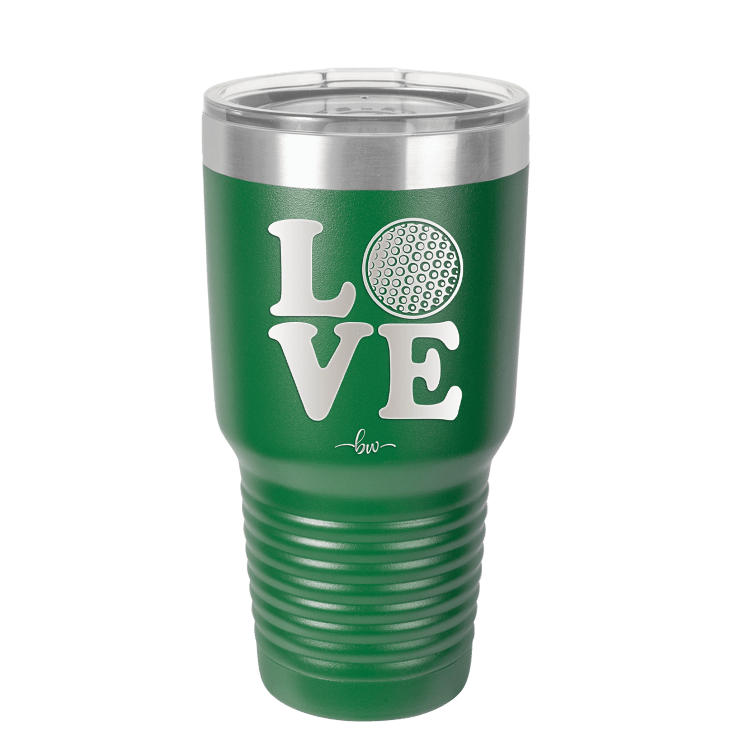 LOVE with Golf Ball - Laser Engraved Stainless Steel Drinkware - 1671 -