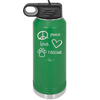 Peace.  Love.  Rescue.   - Laser Engraved Stainless Steel Drinkware - 1011 -