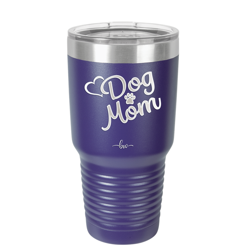 Mum Tumbler, Mom Cup, Full Wrap, Engraved 40oz Tumbler With Handle, Custom Engraving, Blue Dog