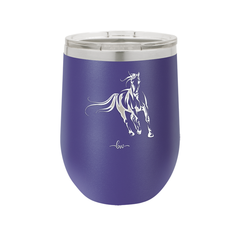 Running Horse - Laser Engraved Stainless Steel Drinkware - 1037 -