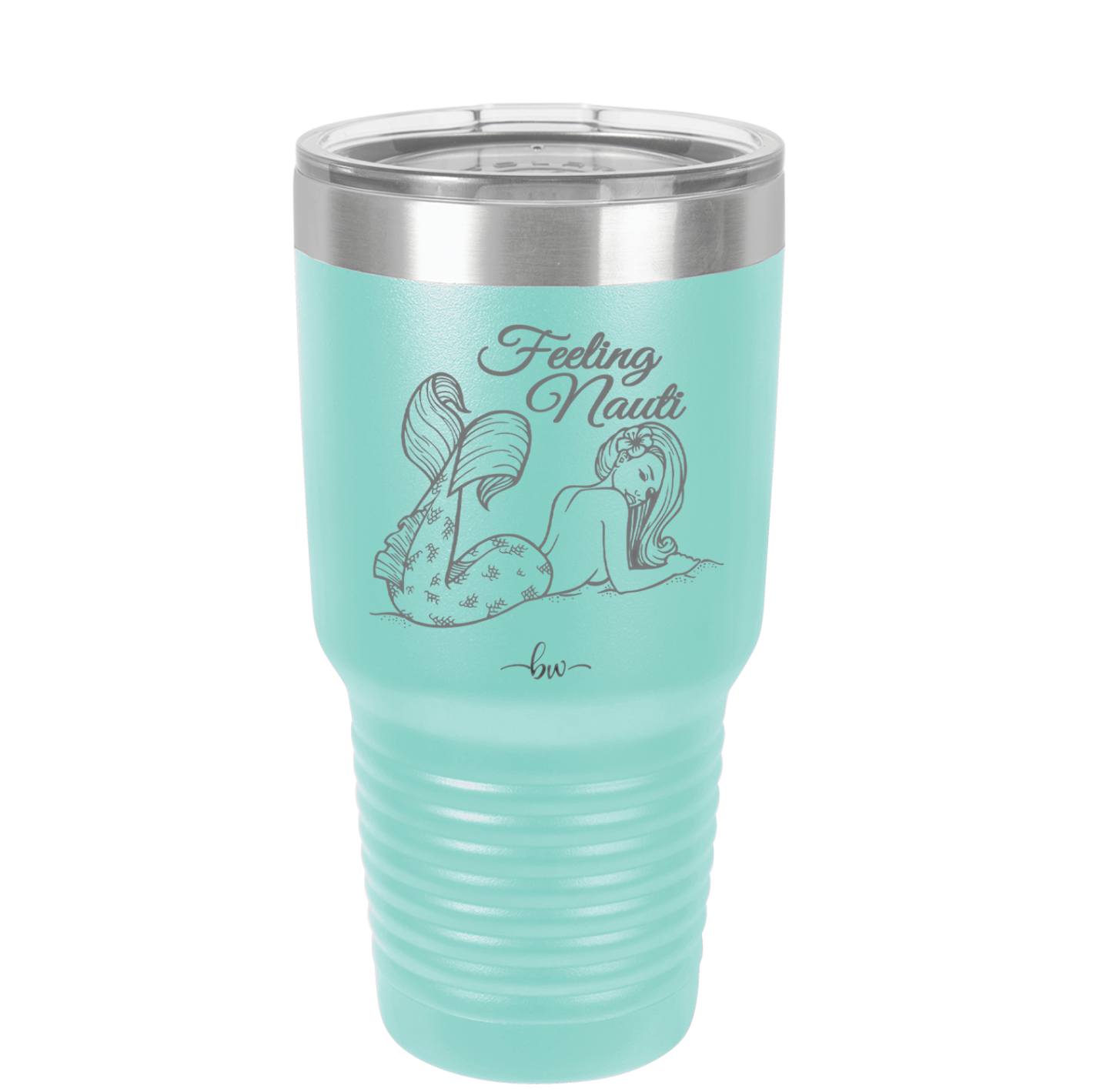 Feeling Nauti Mermaid - Laser Engraved Stainless Steel Drinkware - 1096 -