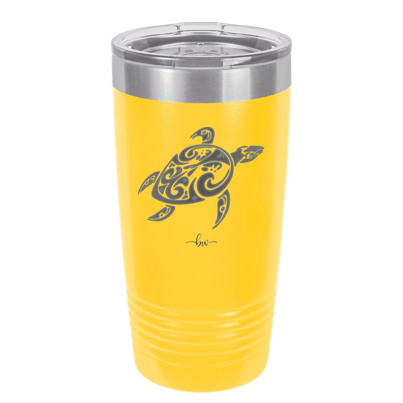 Sea Turtle Tribal - Laser Engraved Stainless Steel Drinkware - 1104 -