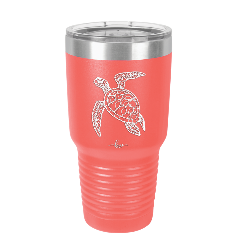 Sea Turtle - Laser Engraved Stainless Steel Drinkware - 1105 -