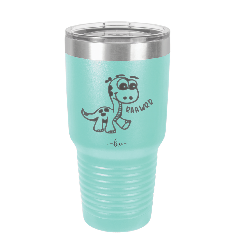 Baby Dinosaur Raawrr - Laser Engraved Stainless Steel Drinkware - 1135 -