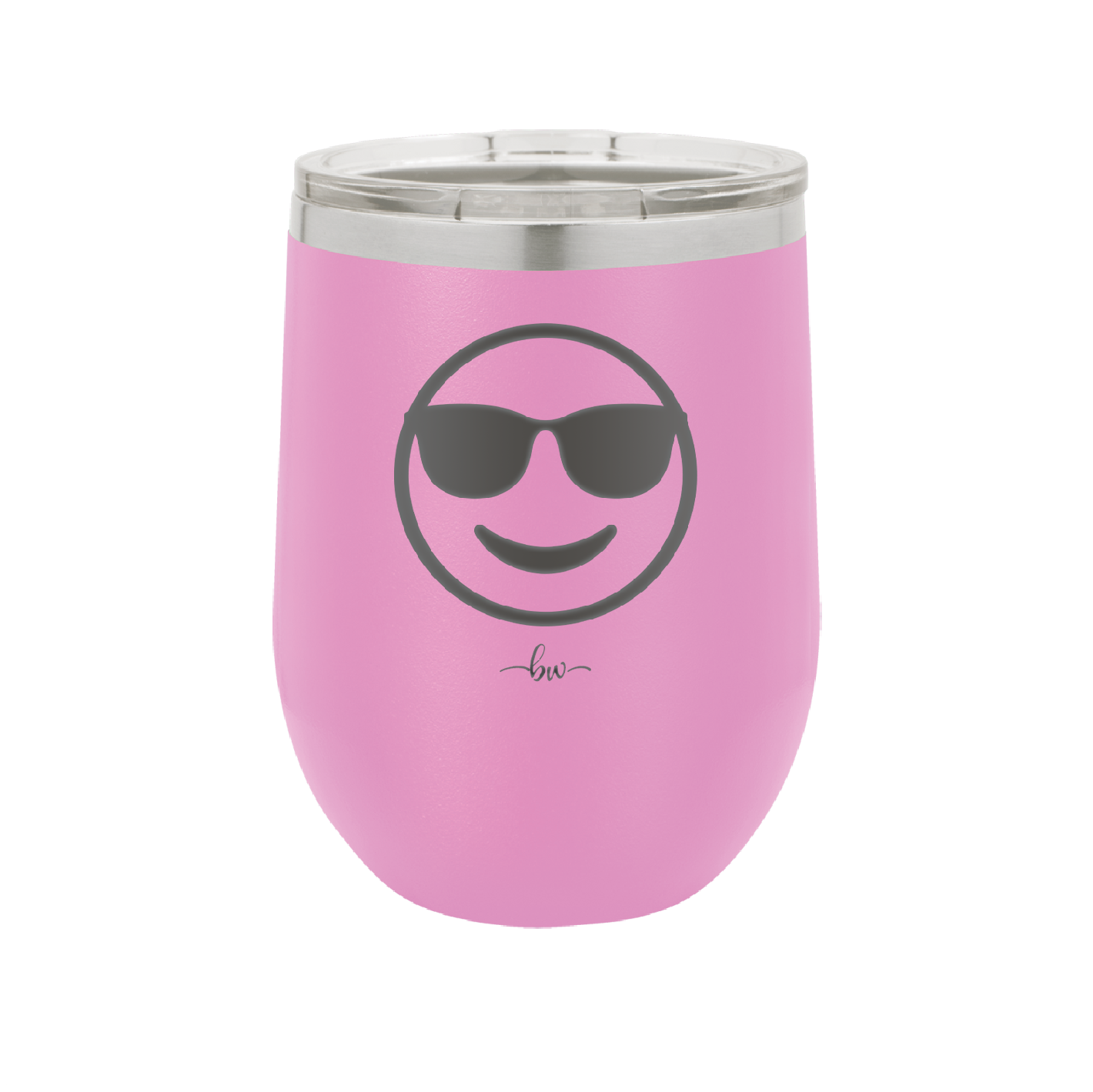 Smile Emoji with Sunglasses - Laser Engraved Stainless Steel Drinkware - 1136 -