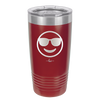 Smile Emoji with Sunglasses - Laser Engraved Stainless Steel Drinkware - 1136 -