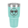 Smile Emoji with Sunglasses - Laser Engraved Stainless Steel Drinkware - 1136 -