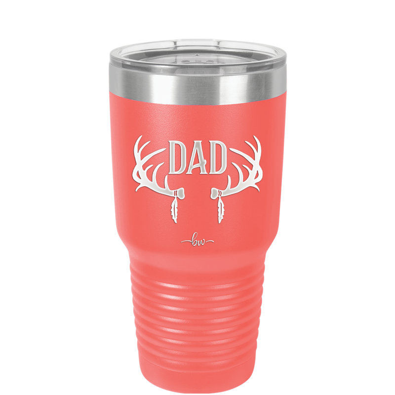 Antlers Dad - Laser Engraved Stainless Steel Drinkware - 1148 -