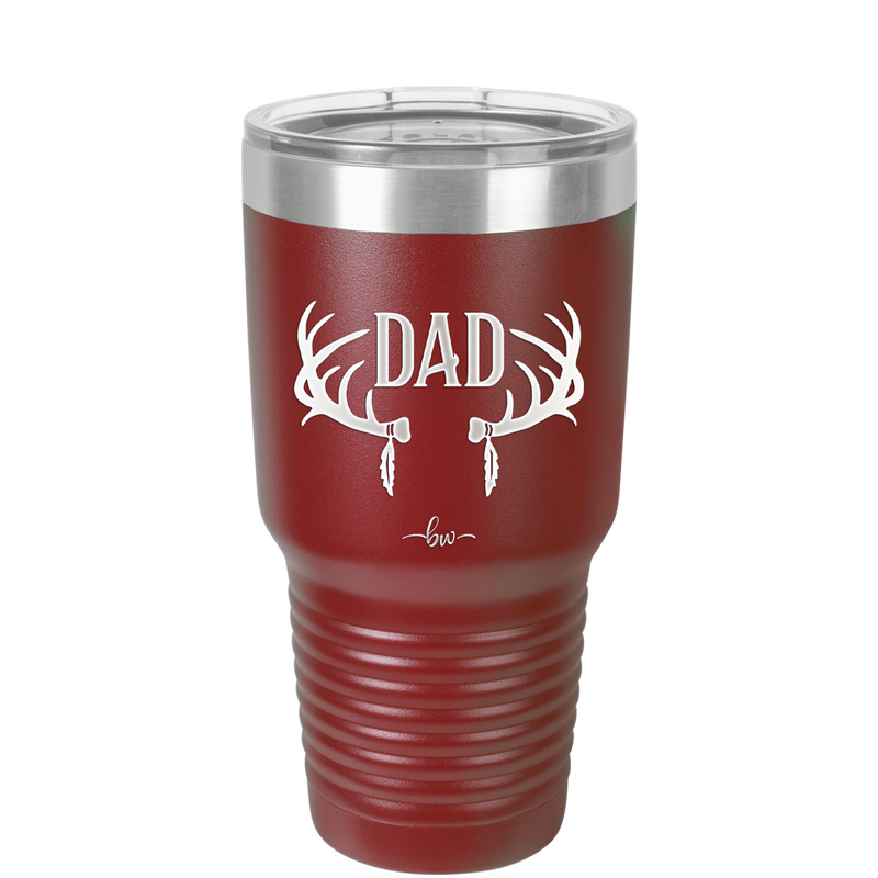 Antlers Dad - Laser Engraved Stainless Steel Drinkware - 1148 -