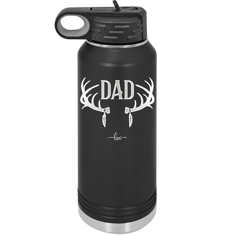 Antlers Dad - Laser Engraved Stainless Steel Drinkware - 1148 -