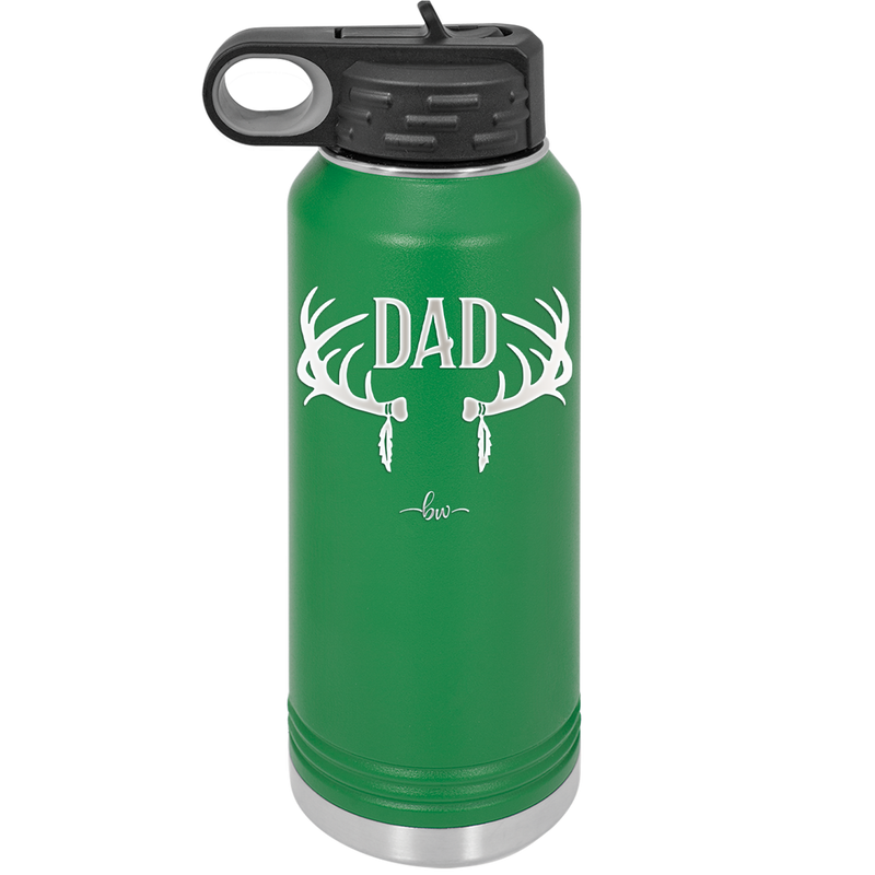 Antlers Dad - Laser Engraved Stainless Steel Drinkware - 1148 -