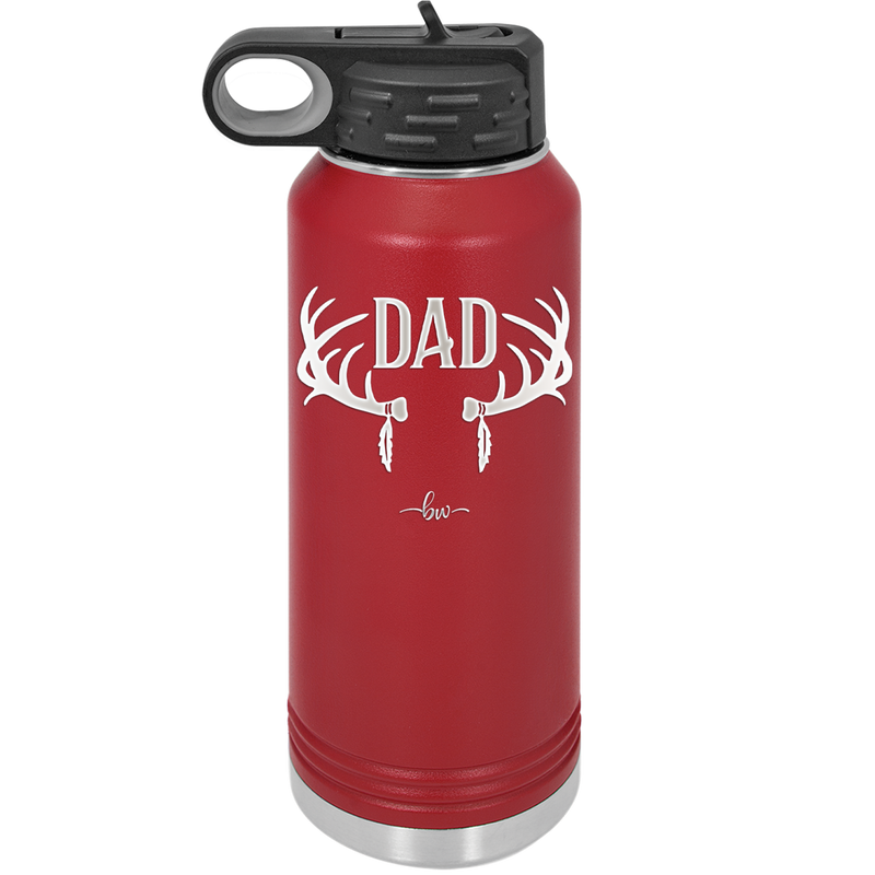 Antlers Dad - Laser Engraved Stainless Steel Drinkware - 1148 -