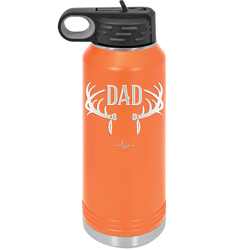 Antlers Dad - Laser Engraved Stainless Steel Drinkware - 1148 -