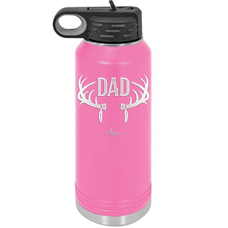 Antlers Dad - Laser Engraved Stainless Steel Drinkware - 1148 -