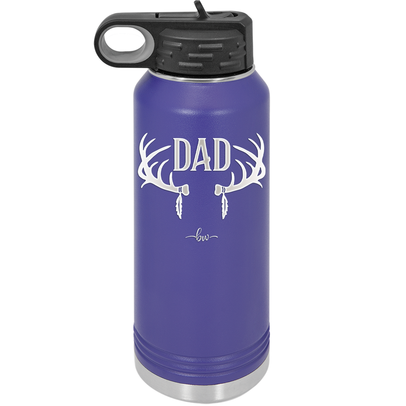 Antlers Dad - Laser Engraved Stainless Steel Drinkware - 1148 -