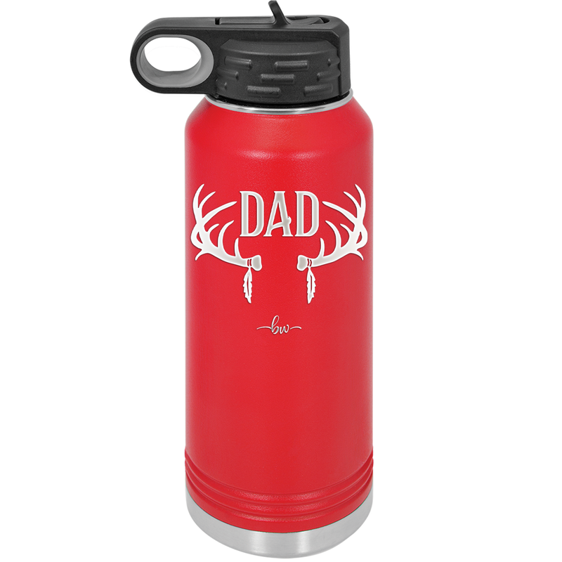 Antlers Dad - Laser Engraved Stainless Steel Drinkware - 1148 -