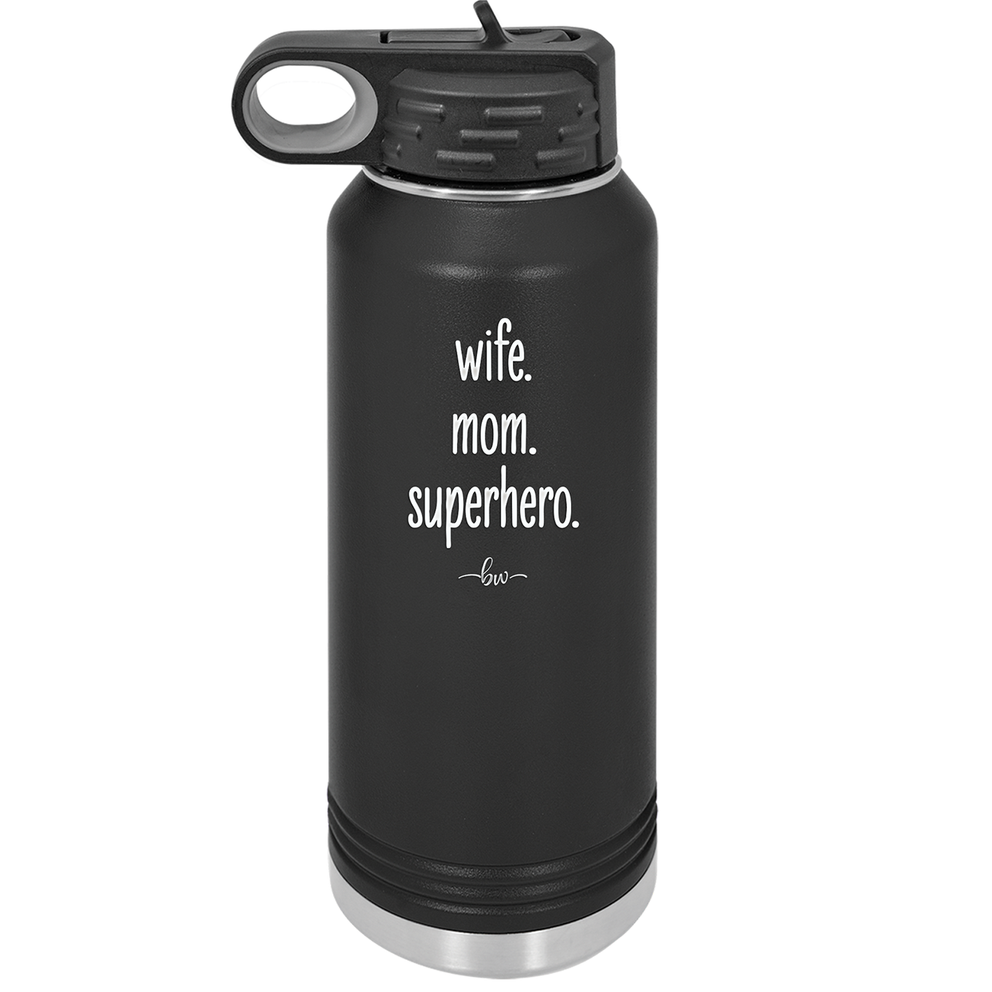 Wife. Mom. Superhero. - Laser Engraved Stainless Steel Drinkware - 1165 -