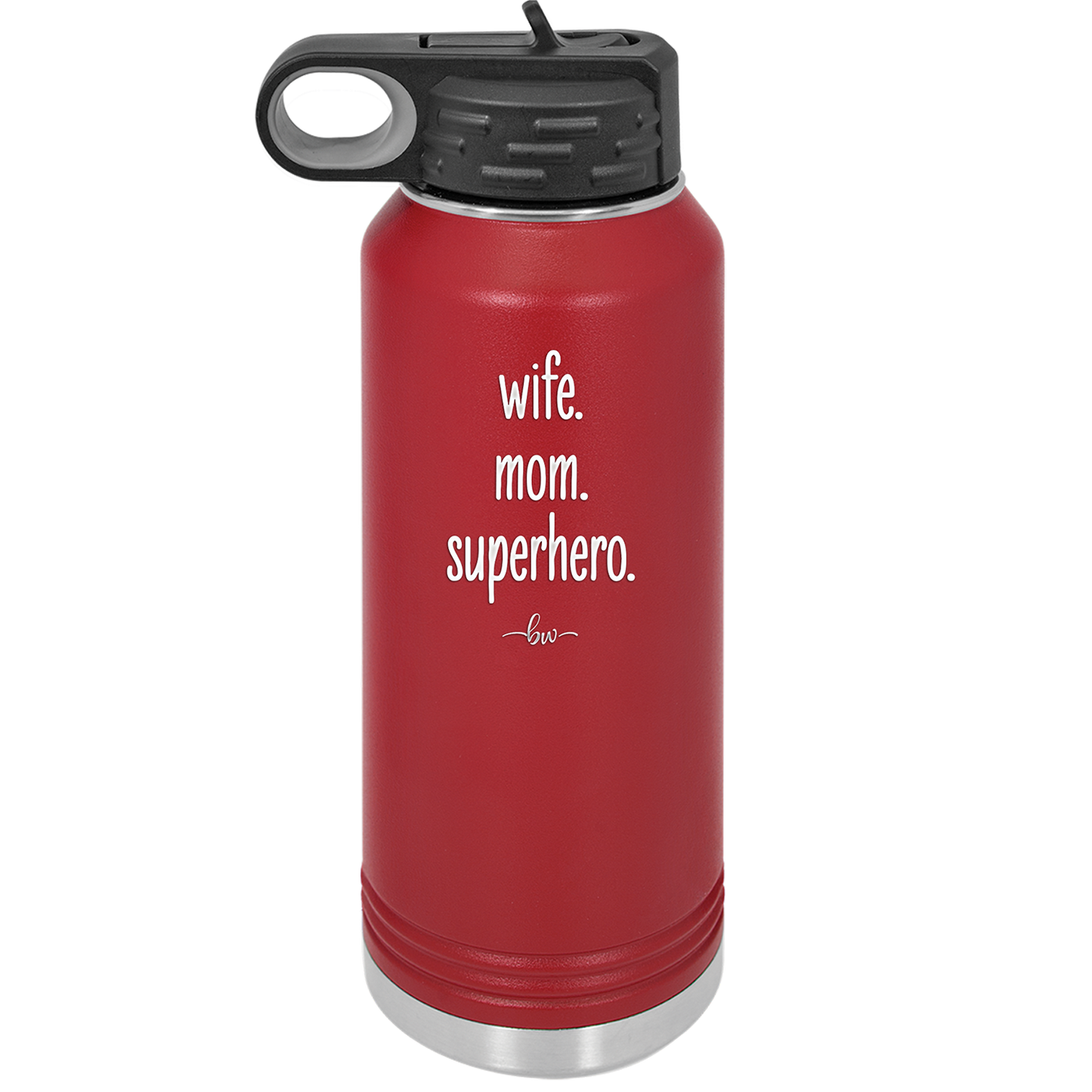 Wife. Mom. Superhero. - Laser Engraved Stainless Steel Drinkware - 1165 -