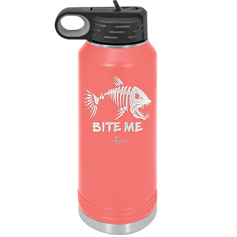 Bite Me Fish Bone - Laser Engraved Stainless Steel Drinkware - 1299 -