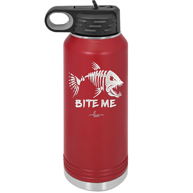 Bite Me Fish Bone - Laser Engraved Stainless Steel Drinkware - 1299 -