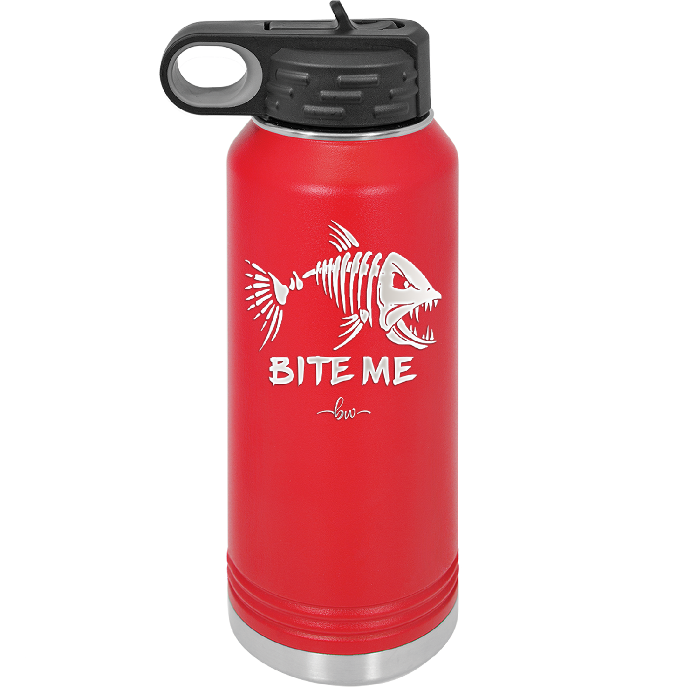 Bite Me Fish Bone - Laser Engraved Stainless Steel Drinkware - 1299 -