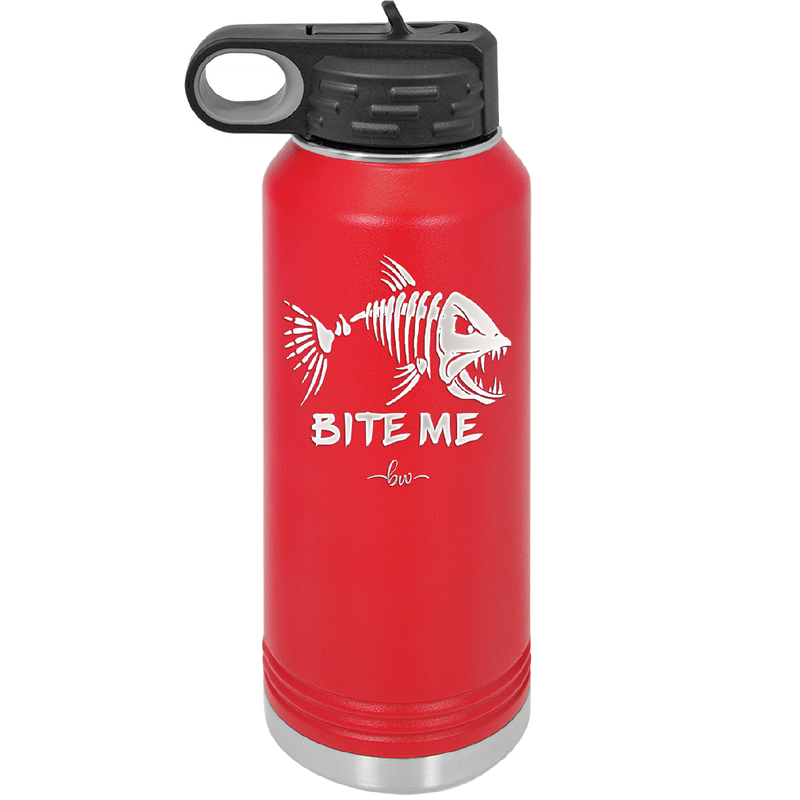 Bite Me Fish Bone - Laser Engraved Stainless Steel Drinkware - 1299 -