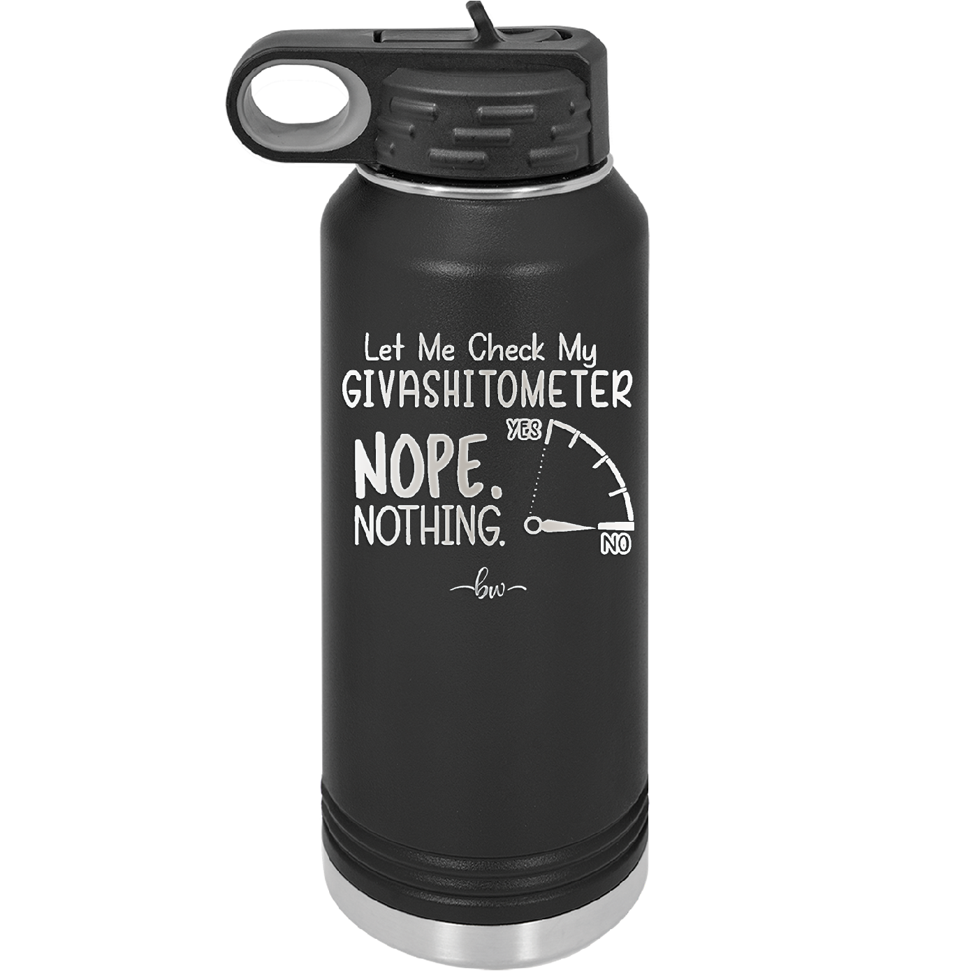 Let Me Check My GivashitOmeter Nope Nothing - Laser Engraved Stainless Steel Drinkware - 1339 -