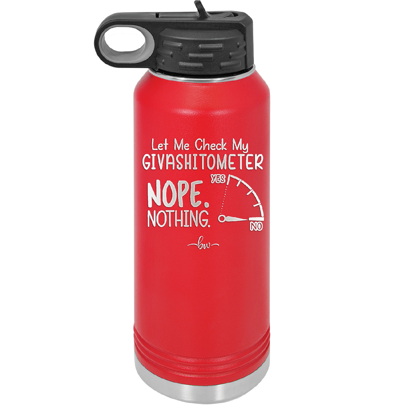 Let Me Check My GivashitOmeter Nope Nothing - Laser Engraved Stainless Steel Drinkware - 1339 -