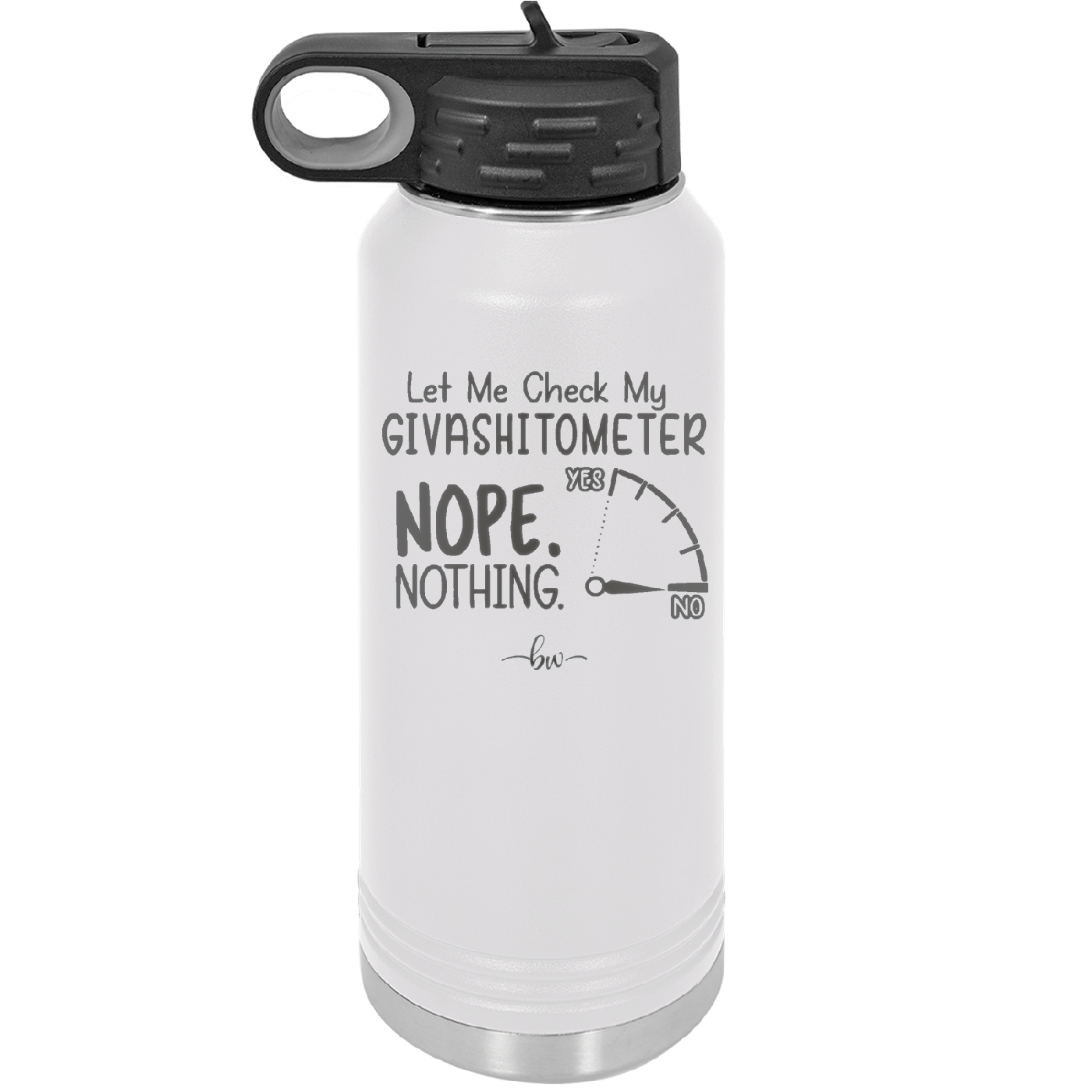 Let Me Check My GivashitOmeter Nope Nothing - Laser Engraved Stainless Steel Drinkware - 1339 -