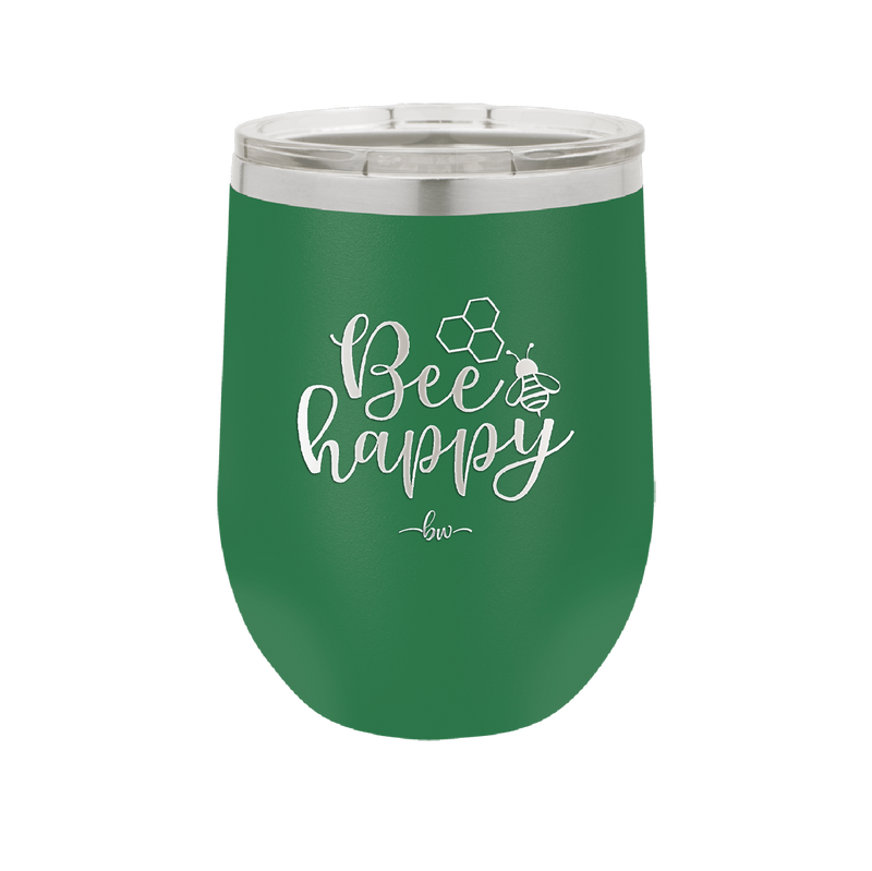 Bee Happy - Laser Engraved Stainless Steel Drinkware - 1373 -