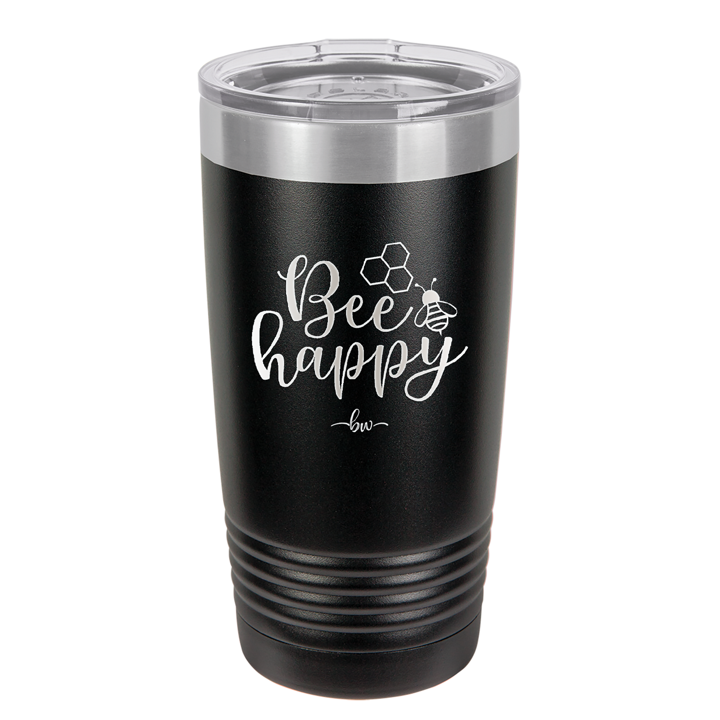 Bee Happy - Laser Engraved Stainless Steel Drinkware - 1373 -