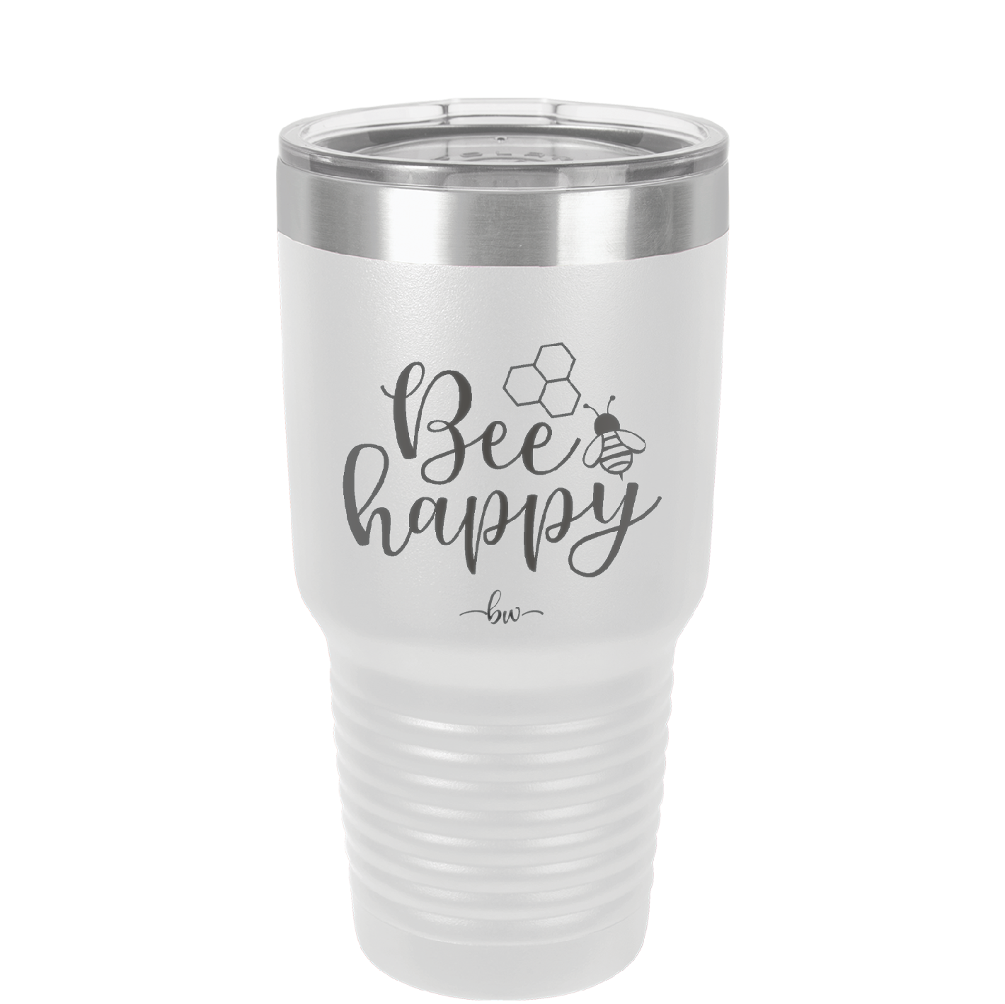 Bee Happy - Laser Engraved Stainless Steel Drinkware - 1373 -