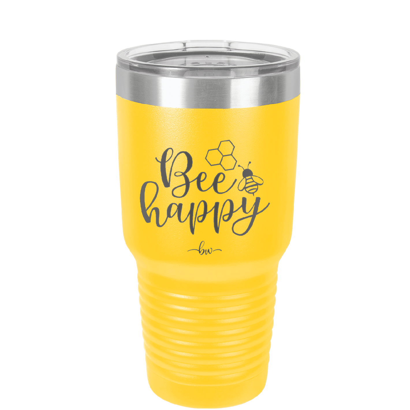 Bee Happy - Laser Engraved Stainless Steel Drinkware - 1373 -