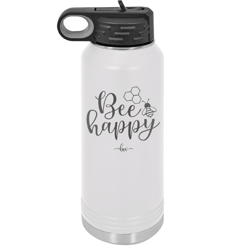 Bee Happy - Laser Engraved Stainless Steel Drinkware - 1373 -