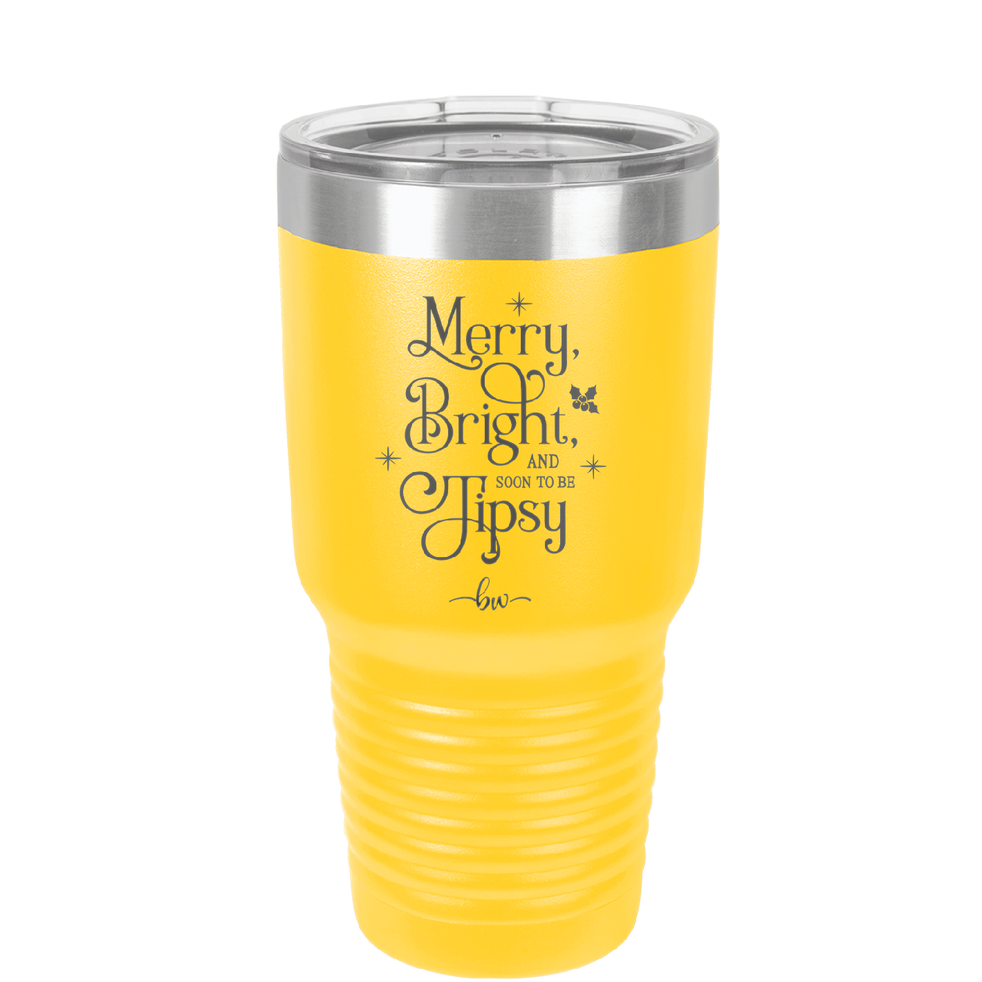 Merry, Bright, and Soon to be Tipsy - Laser Engraved Stainless Steel Drinkware - 1499 -