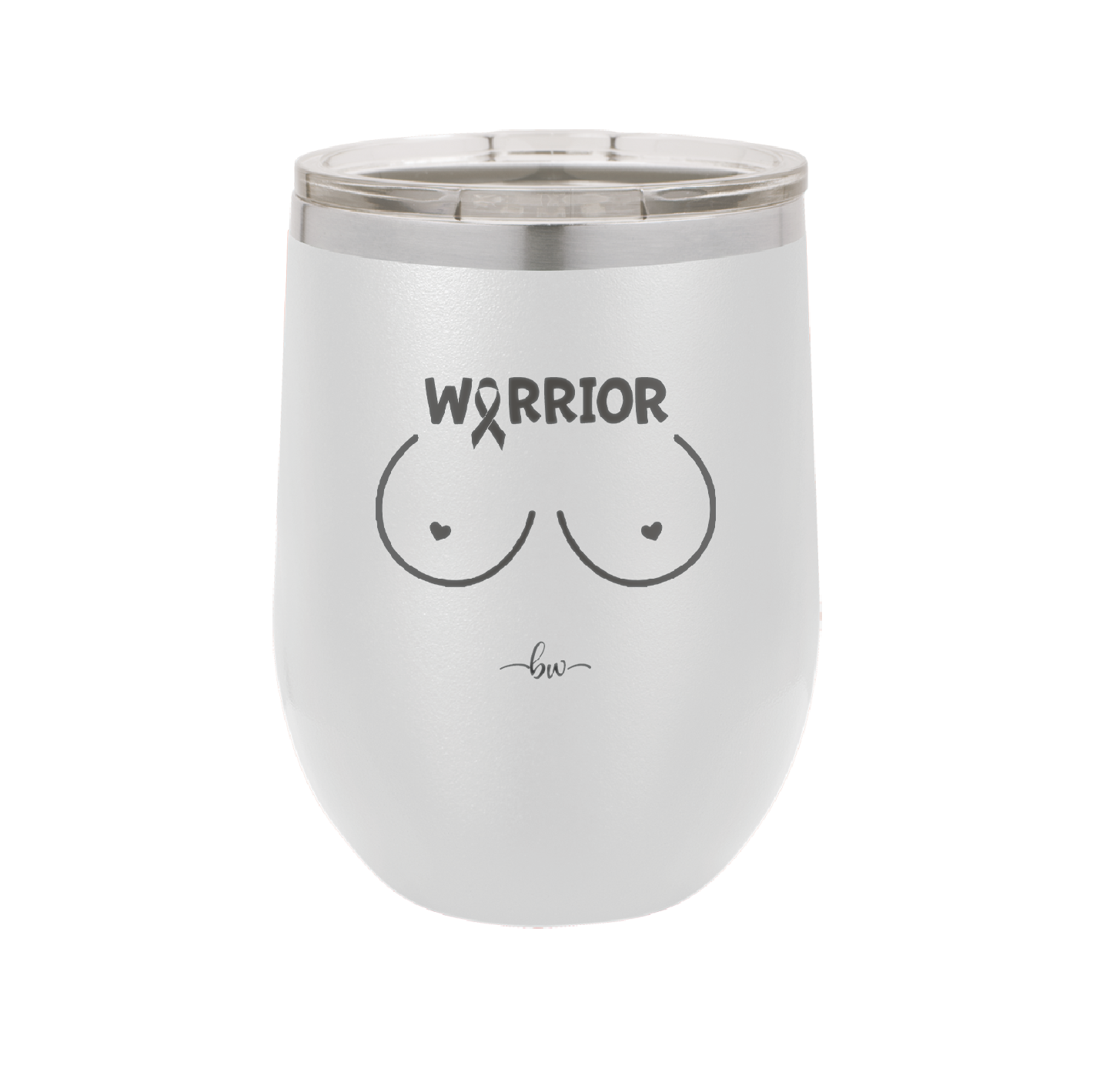 Warrior Breast Cancer Boobs - Laser Engraved Stainless Steel Drinkware - 1520 -