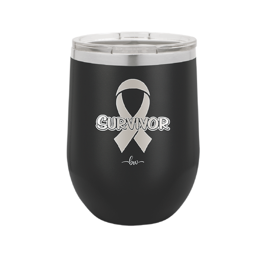 Breast Cancer Survivor Ribbon - Laser Engraved Stainless Steel Drinkware - 1522 -