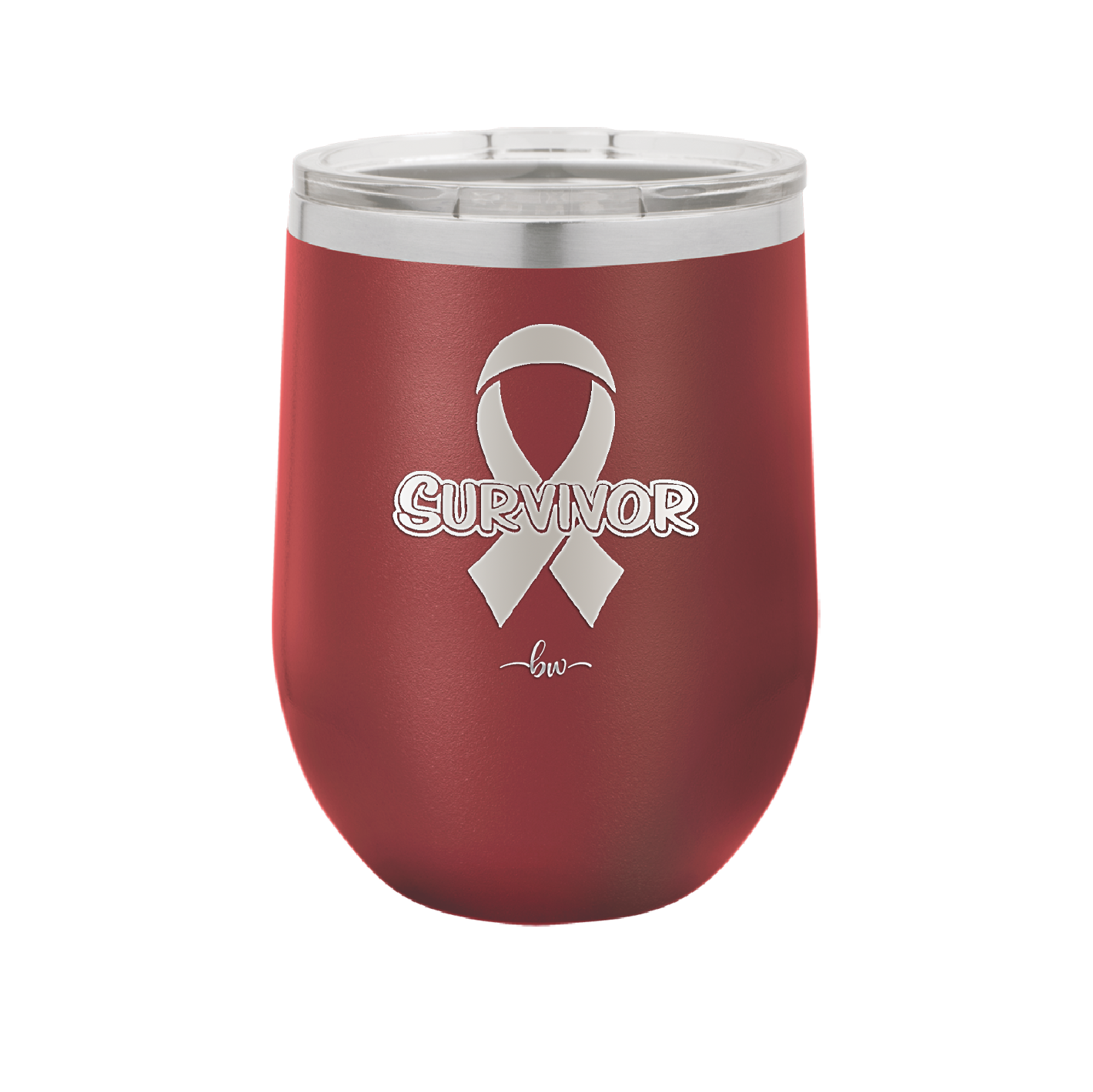 Breast Cancer Survivor Ribbon - Laser Engraved Stainless Steel Drinkware - 1522 -