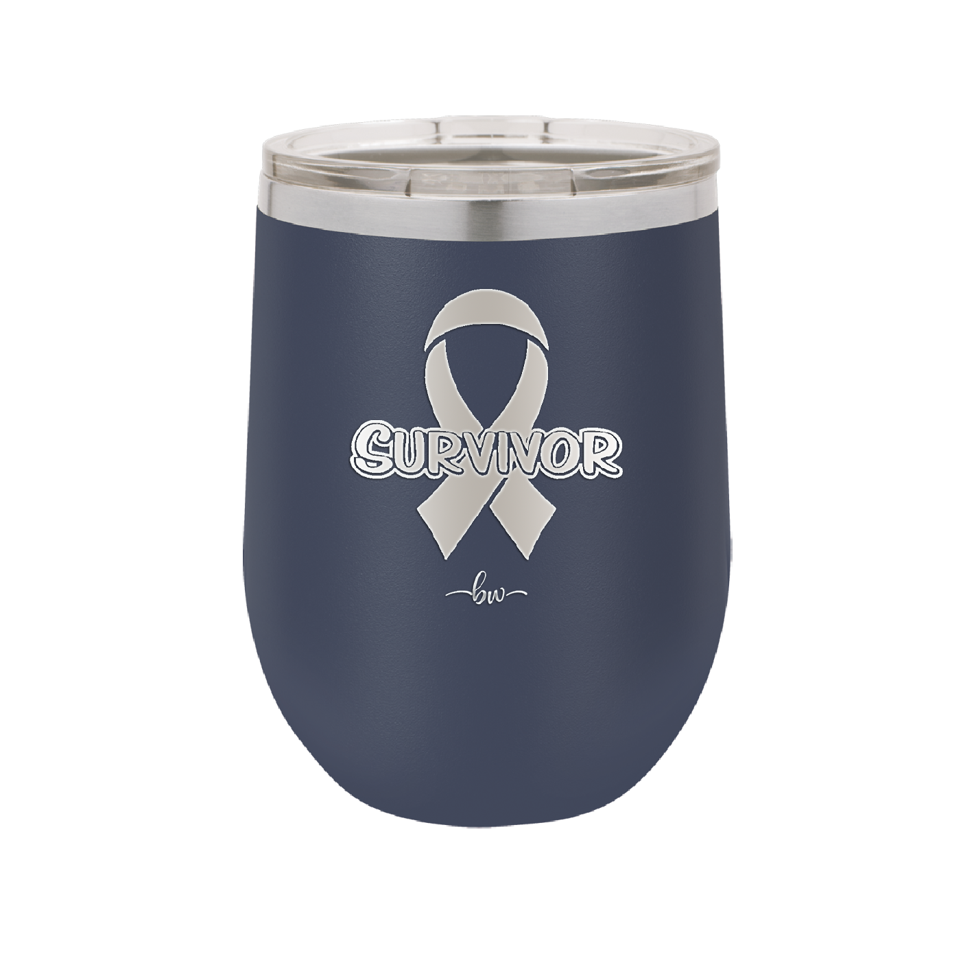 Breast Cancer Survivor Ribbon - Laser Engraved Stainless Steel Drinkware - 1522 -