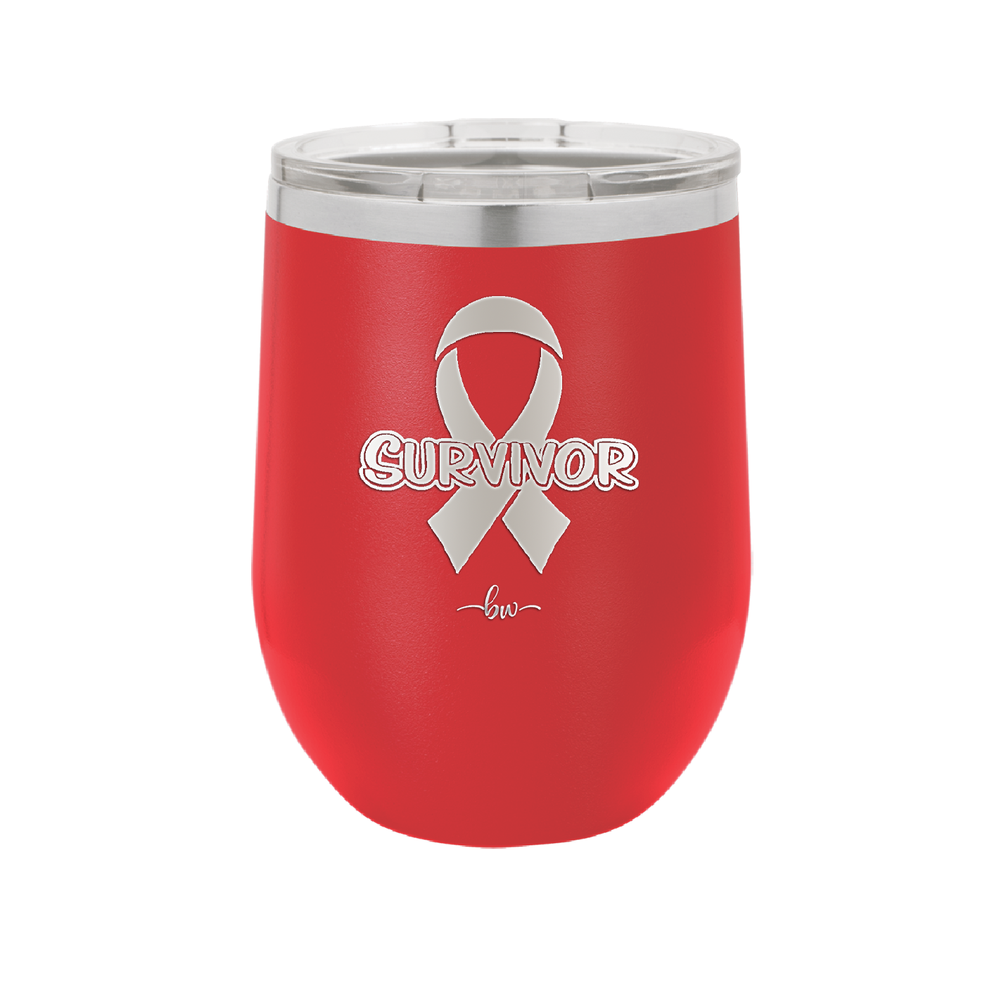 Breast Cancer Survivor Ribbon - Laser Engraved Stainless Steel Drinkware - 1522 -