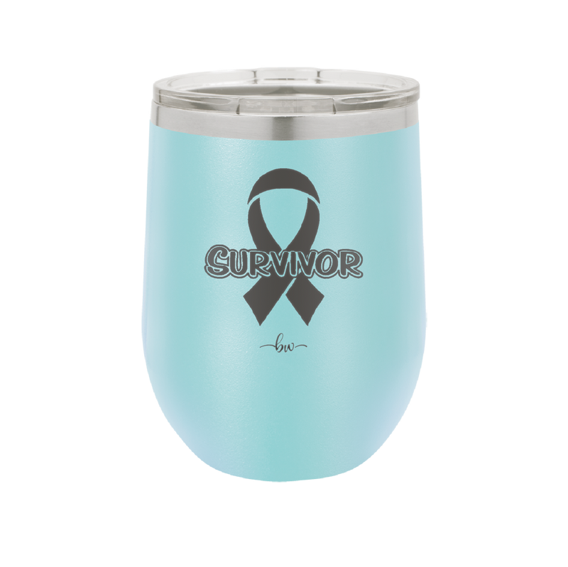 Breast Cancer Survivor Ribbon - Laser Engraved Stainless Steel Drinkware - 1522 -