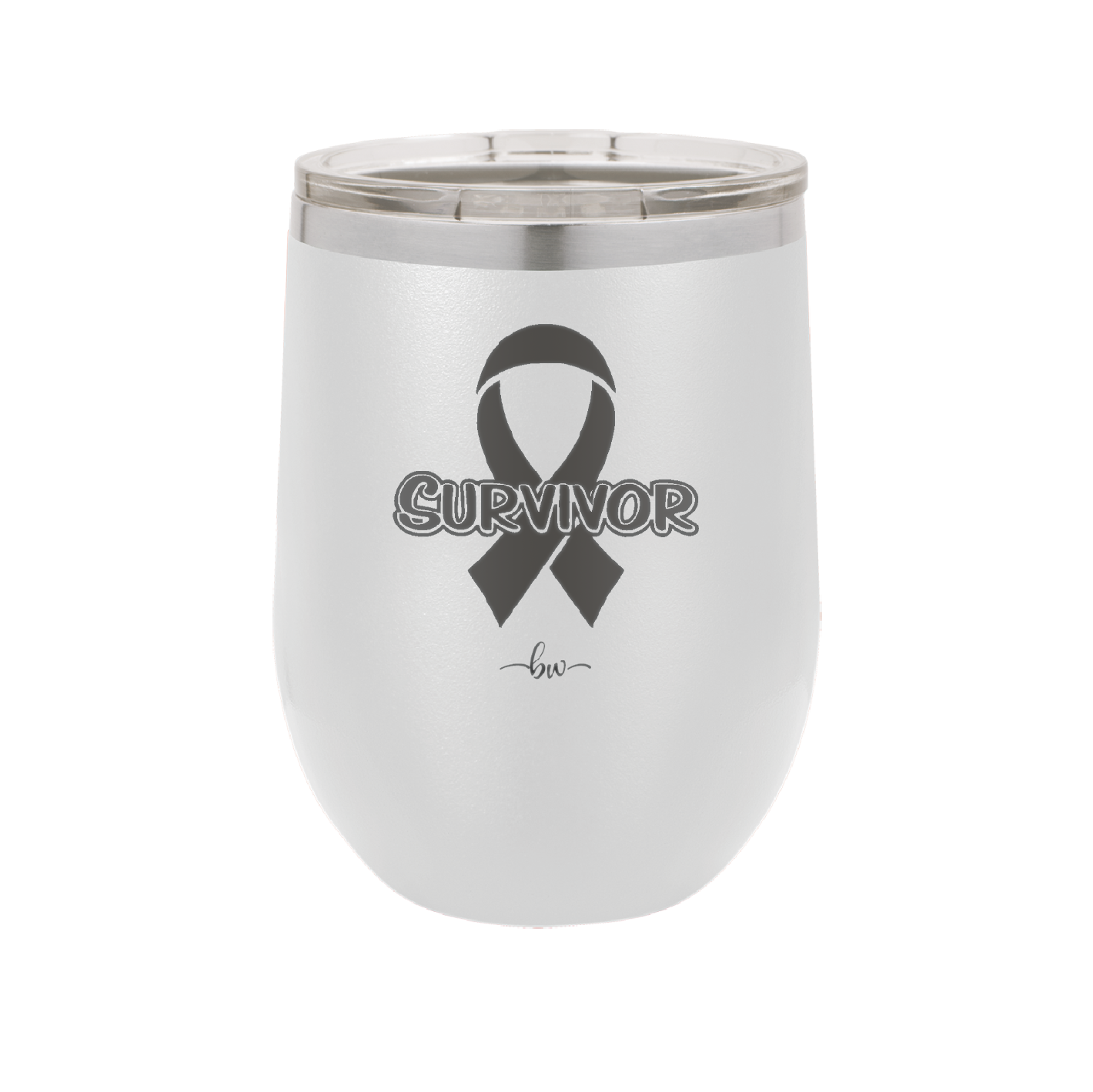 Breast Cancer Survivor Ribbon - Laser Engraved Stainless Steel Drinkware - 1522 -