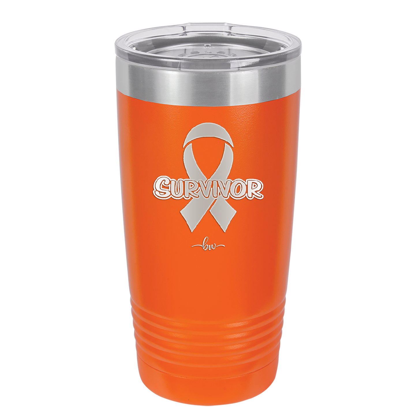 Breast Cancer Survivor Ribbon - Laser Engraved Stainless Steel Drinkware - 1522 -