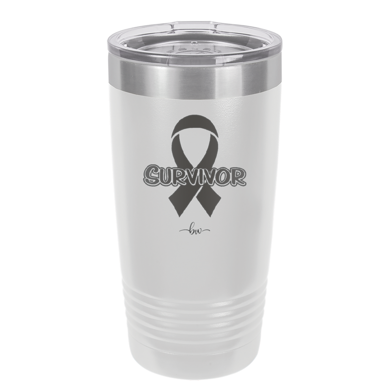 Breast Cancer Survivor Ribbon - Laser Engraved Stainless Steel Drinkware - 1522 -