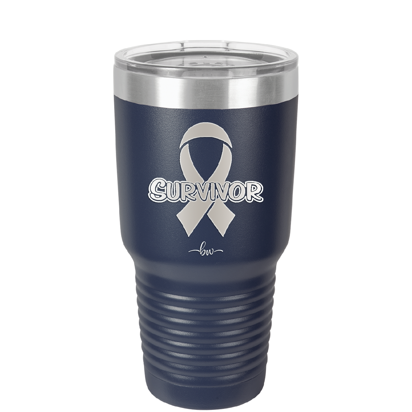 Breast Cancer Survivor Ribbon - Laser Engraved Stainless Steel Drinkware - 1522 -