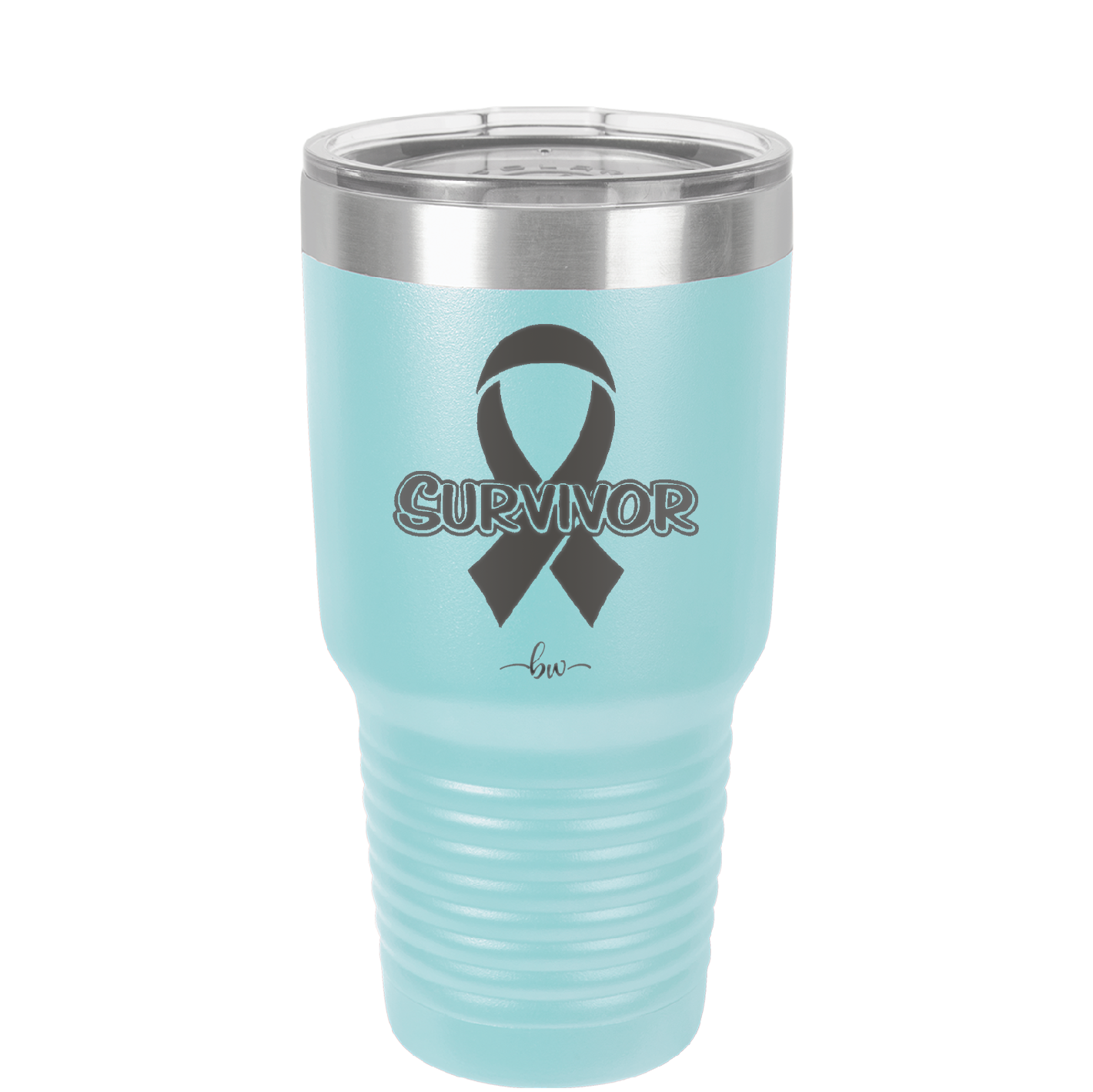 Breast Cancer Survivor Ribbon - Laser Engraved Stainless Steel Drinkware - 1522 -