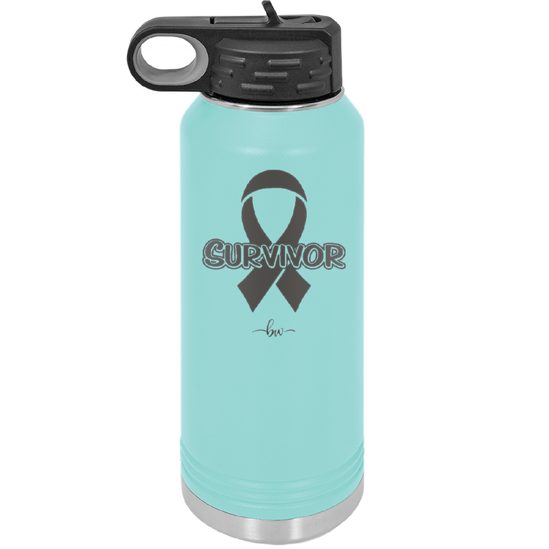 Breast Cancer Survivor Ribbon - Laser Engraved Stainless Steel Drinkware - 1522 -