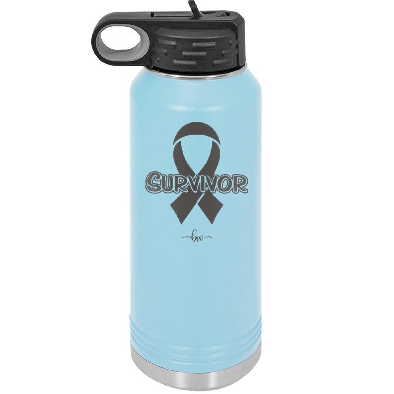 Breast Cancer Survivor Ribbon - Laser Engraved Stainless Steel Drinkware - 1522 -