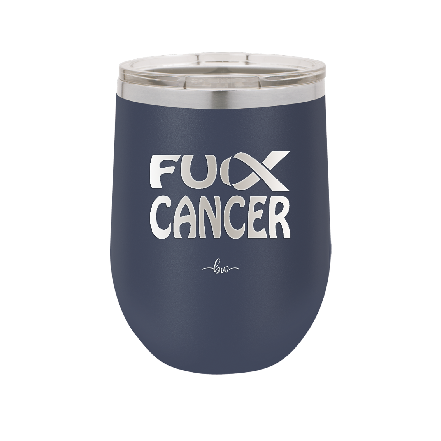 Fuck Cancer with Ribbon - Laser Engraved Stainless Steel Drinkware - 1524 -