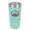 Mountain Buck in Circle - Laser Engraved Stainless Steel Drinkware - 1576 -